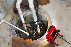 Repairing,A,Sump,Pump,In,A,Basement,With,A,Red