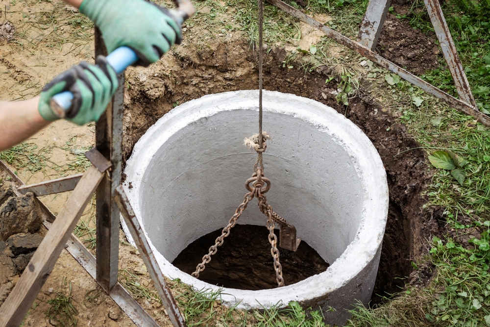 Septic,Tank,Or,Well,Installing,For,Country,House.,Septic,Well
